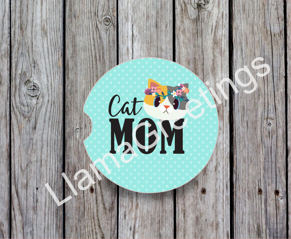 Cat Mom Car Coaster