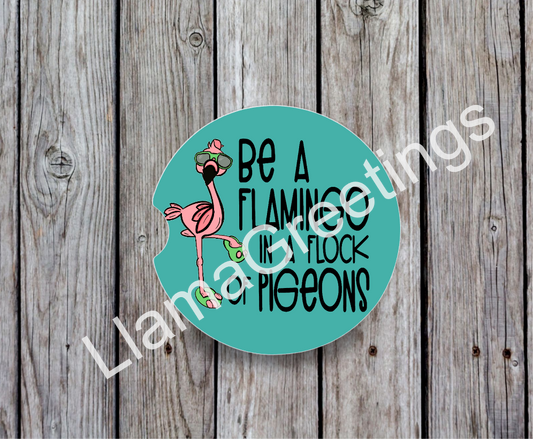 Flamingo in a Flock of Pigeons